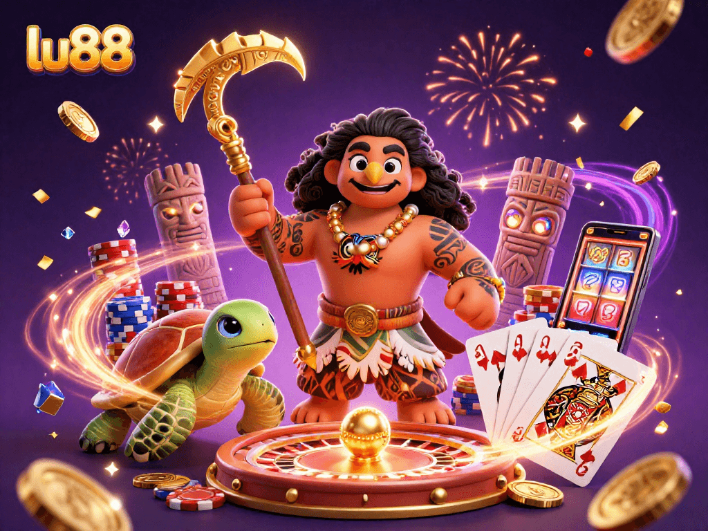 Experience the thrilling atmosphere of lu88 with vibrant casino games and characters coming alive.
