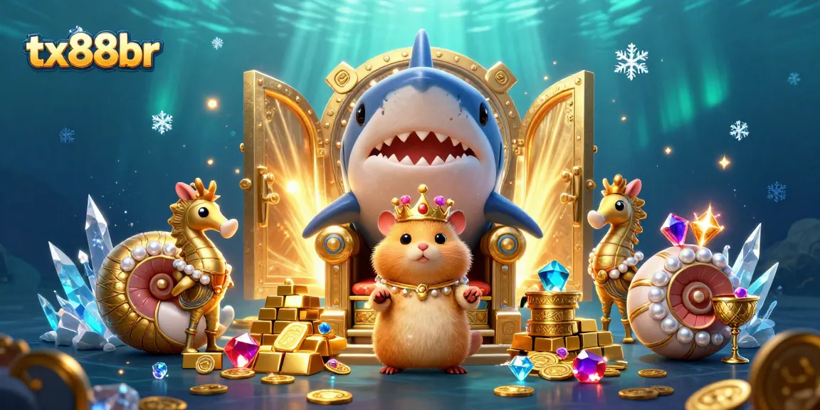 Experience thrilling gameplay with tx88br featuring a unique golden hamster king throne and royal gaming elements.