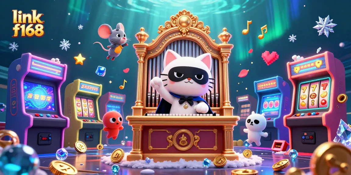 Experience thrilling games at link f168, featuring a captivating casino scene with vibrant game elements and enchanting characters.