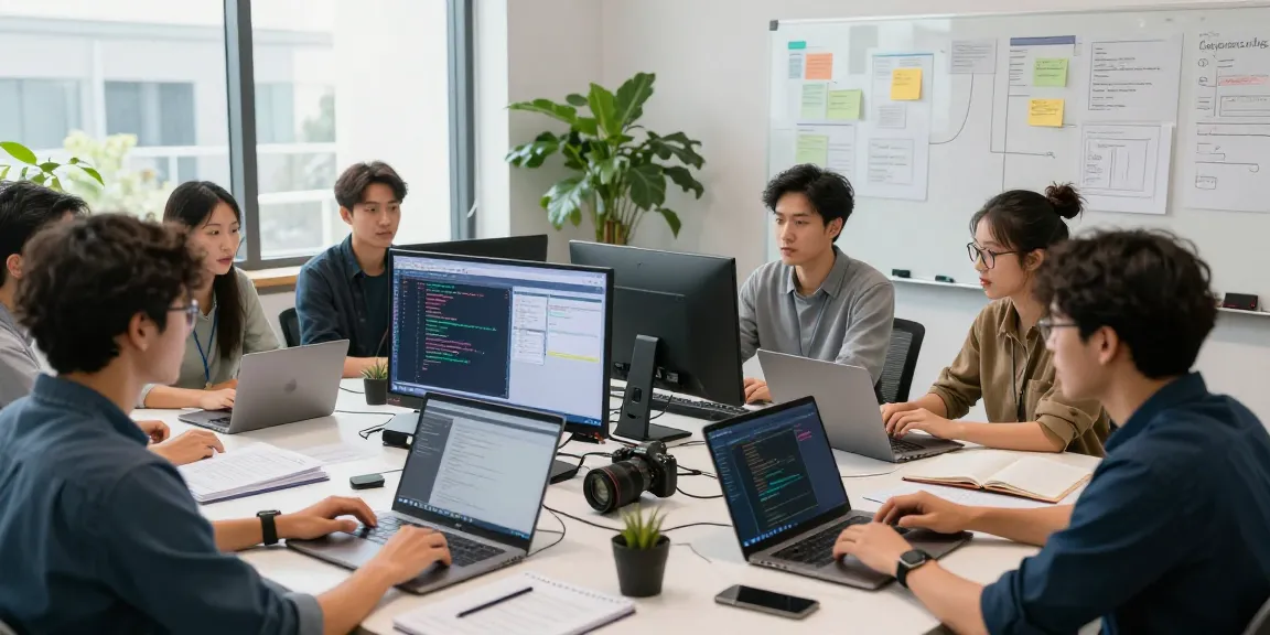 WPS Download showcased in a collaborative tech workspace with developers discussing software solutions.