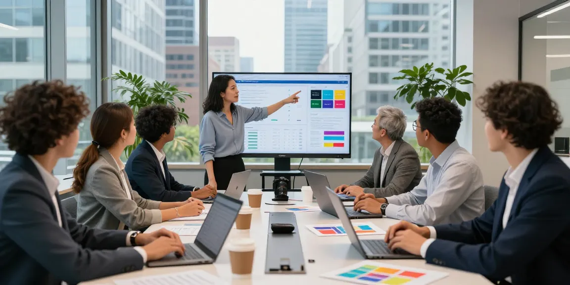 Digital advertising solution Canada team collaborating in a modern office space.