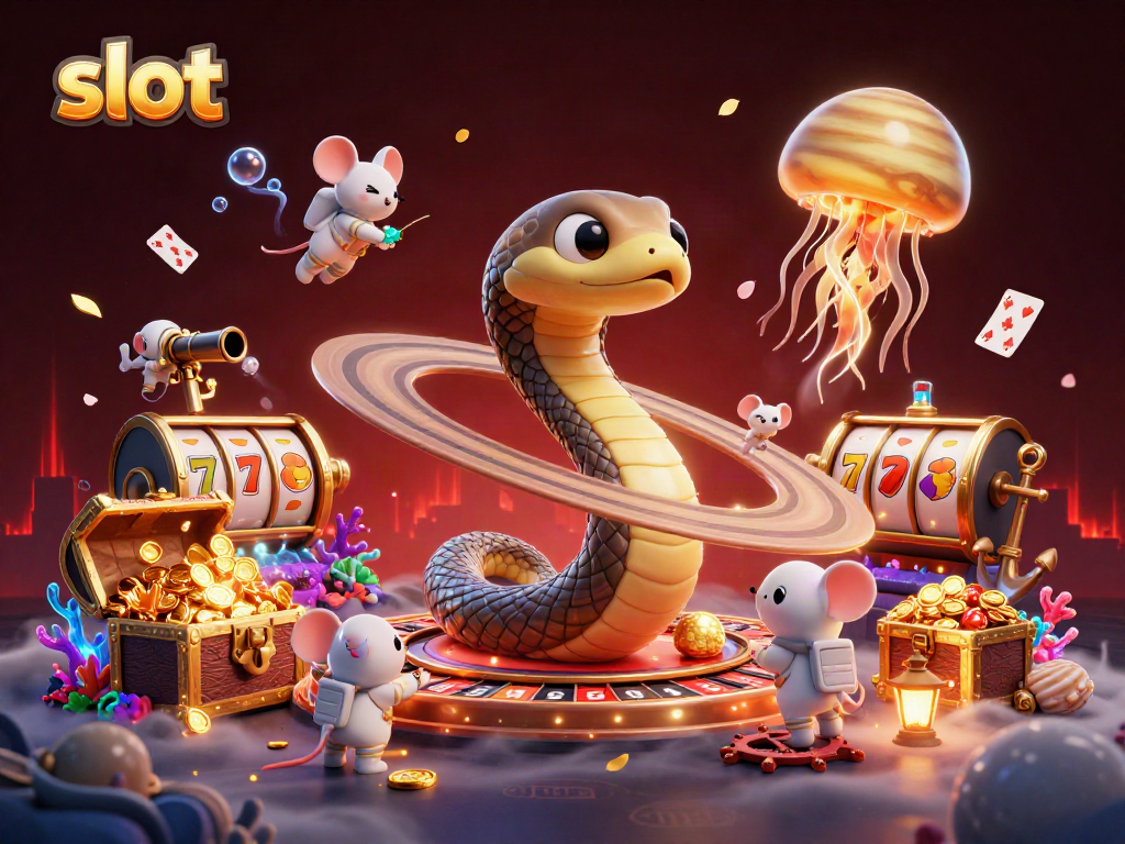 Experience slot action with mice betting on Saturn's rings and a cosmic jellyfish dealer.