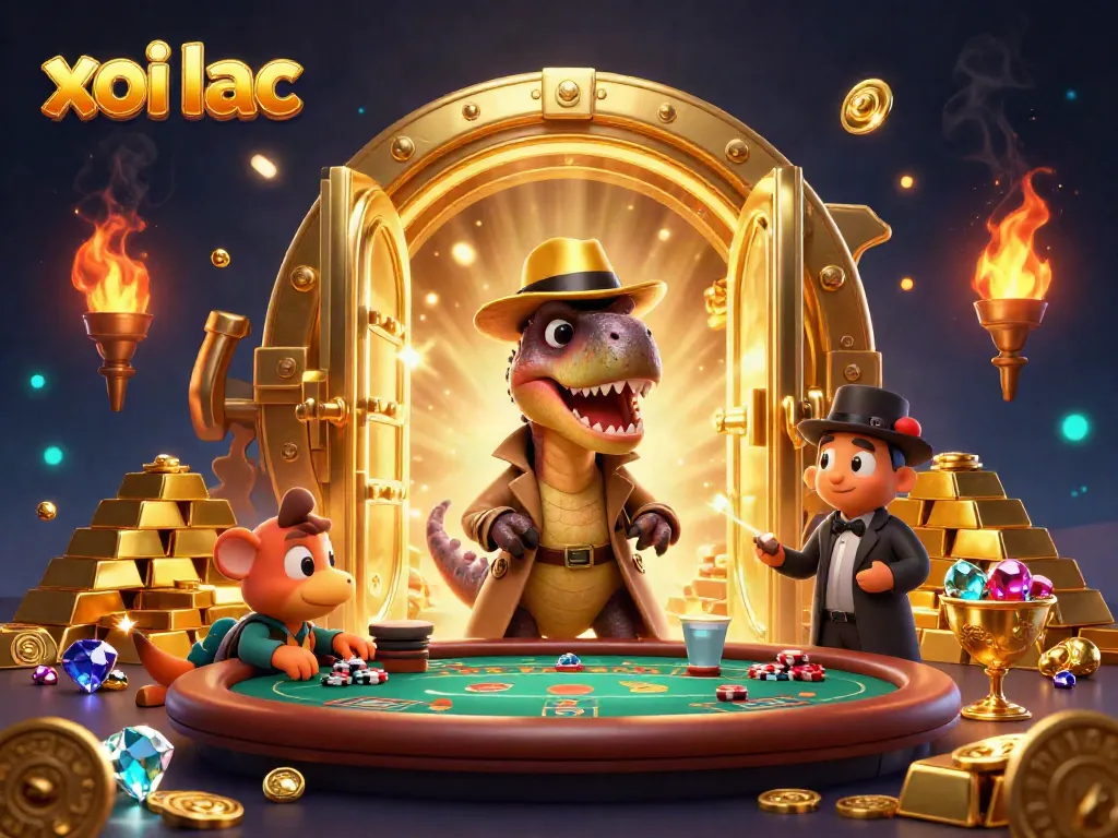 Experience high-stakes gaming at xoi lac with dynamic characters in a rich casino setting.