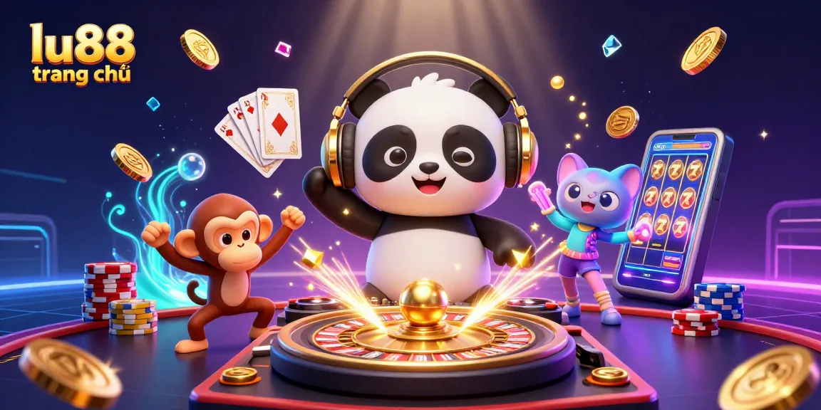 Engage in thrilling games at lu88 trang chủ with vibrant casino-themed characters and exciting elements.
