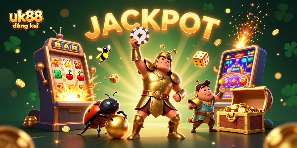 Engage in thrilling action with uk88 đăng ký as the hercules beetle lifts a poker chip in victory.