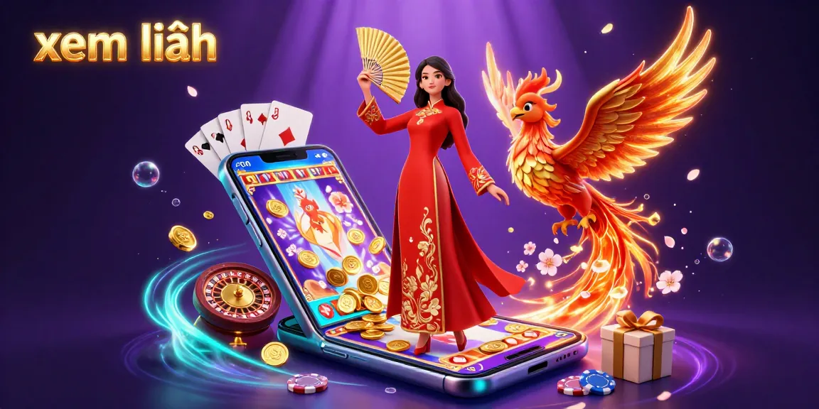 Engage with xem thêm as the beautiful ao dai woman interacts with casino elements in a vibrant 3D scene.