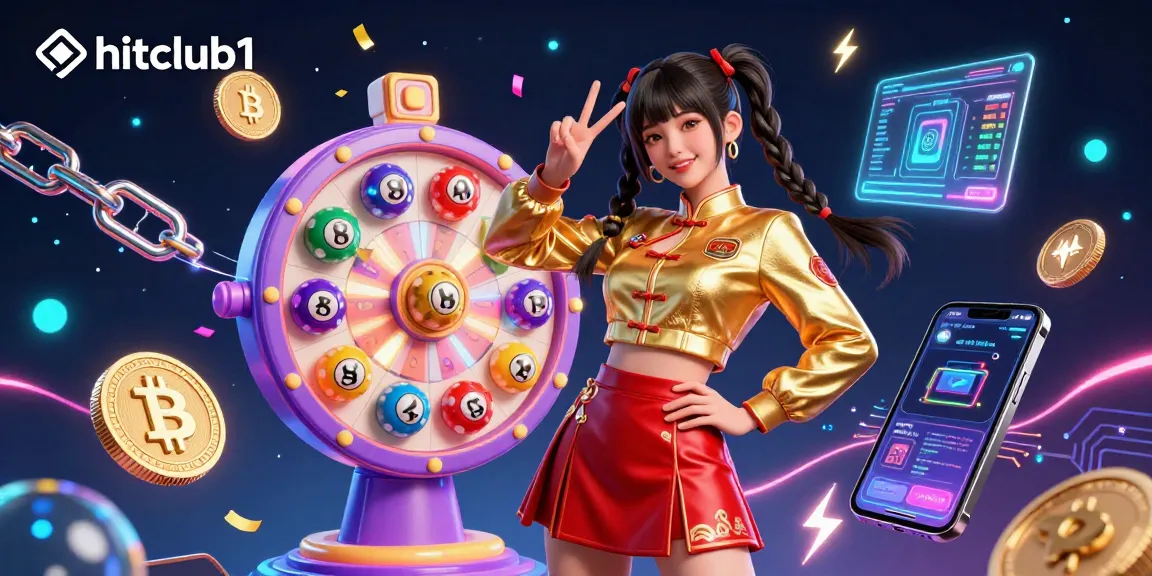 Experience excitement at hitclub1 with a vibrant casino-themed scene featuring lively characters.