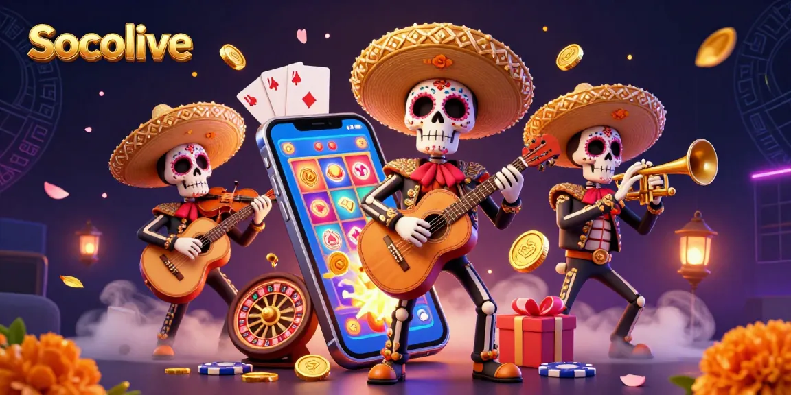 Socolive delivers immersive experiences showcasing a vibrant mariachi band amidst dynamic casino elements.
