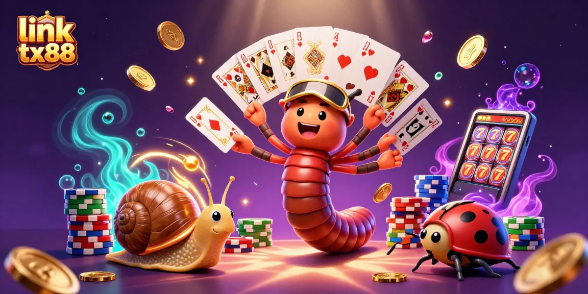 Experience excitement at link tx88 with animated dealer, chip stacks, and dazzling casino elements.