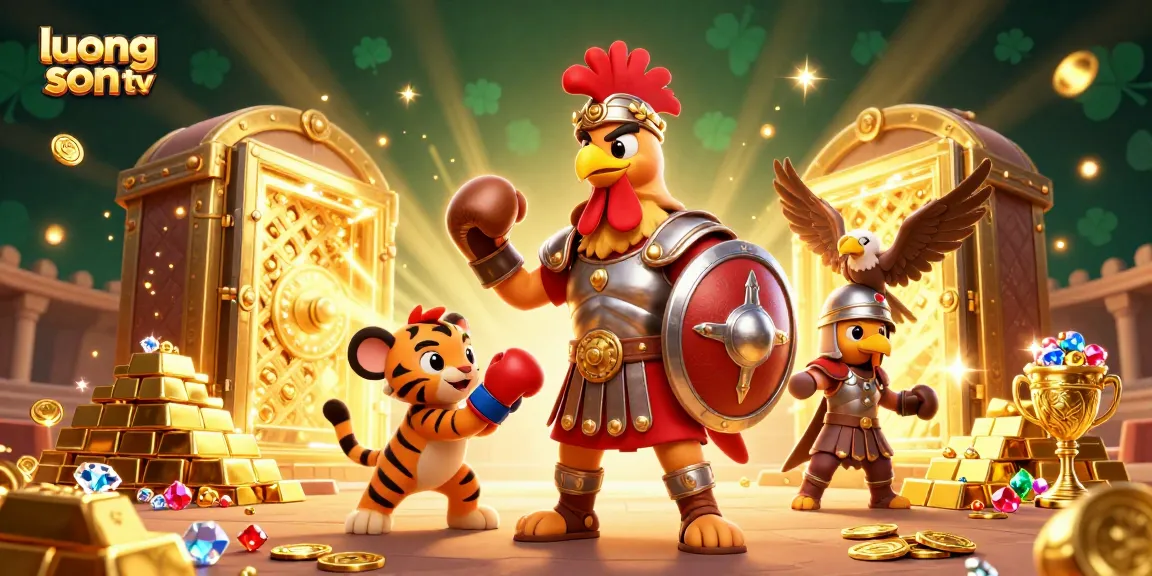 Experience the thrill of luong son tv with an engaging 3D scene showcasing a lively gladiatorial theme.