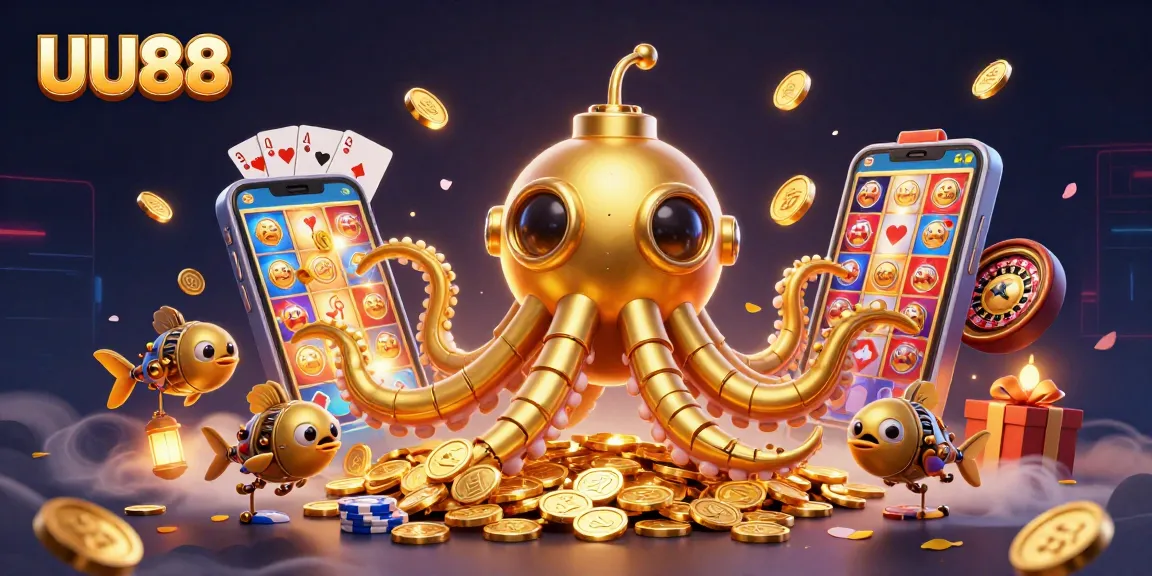 Experience the thrilling slots at UU88 with vibrant 3D gaming elements and golden treasures!